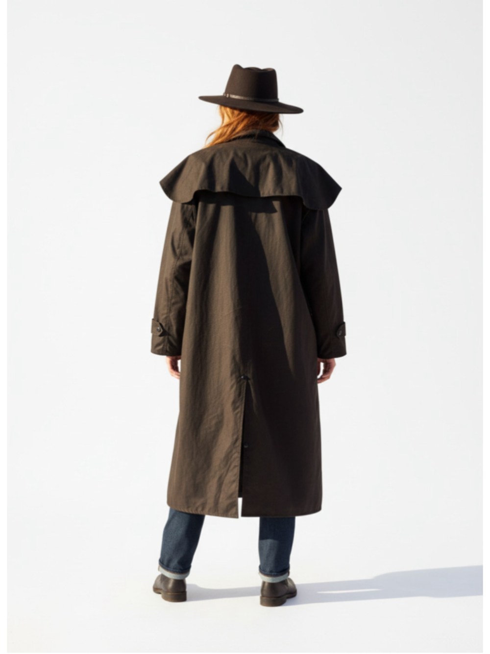 Belstaff Driza-Bone Australia Waxed Cotton Duster Coat Brown Riding Jacket M